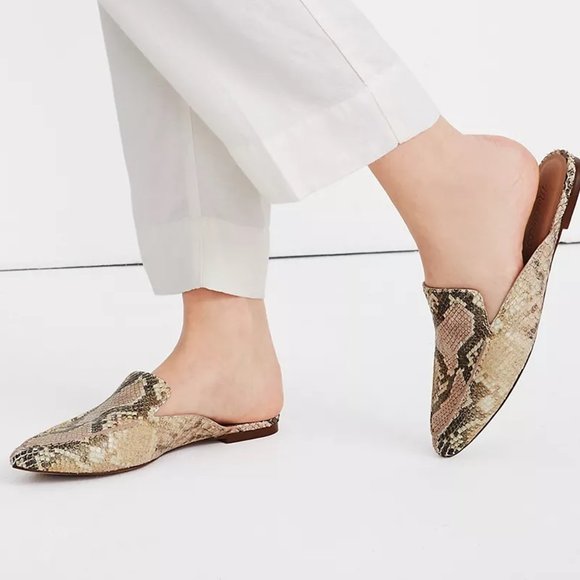 *FINAL PRICE* Madewell Frances Skimmer Snake Embossed Mules - Picture 1 of 6
